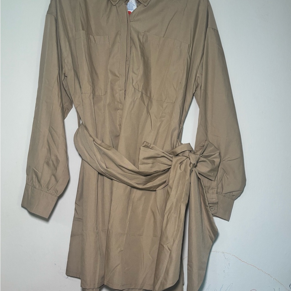 Rainbow Tan Long Sleeve Dress